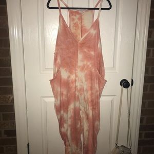 Pink tie dye jumpsuit